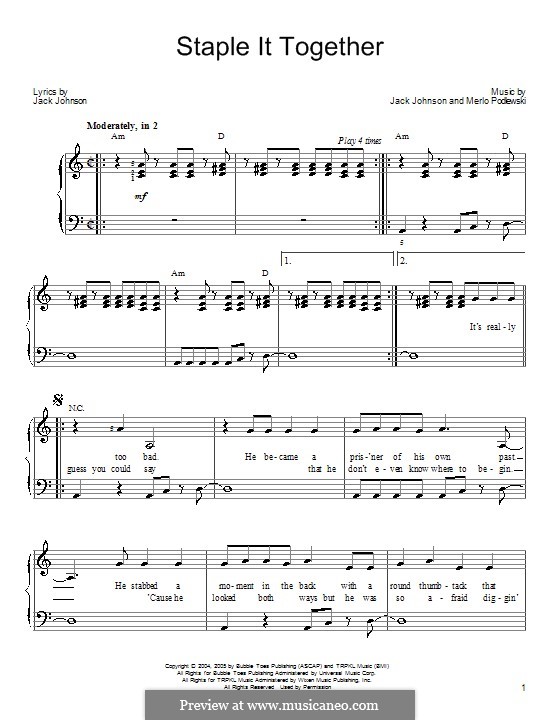Staple It Together: Facil para o piano by Merlo Podlewski