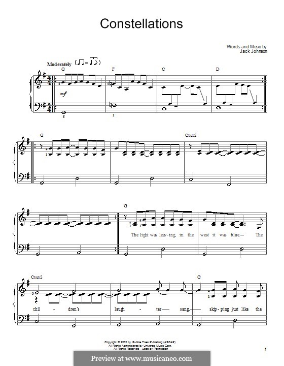 Constellations Letra Constellations por J. Johnson - Partituras on músicaNeo