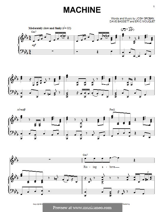 Machine: Para vocais e piano (ou Guitarra) by Dave Bassett, Eric Mouquet