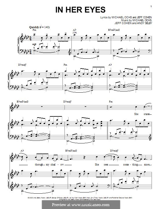 In Her Eyes (Josh Groban): Para vocais e piano (ou Guitarra) by Andy Selby, Jeff Cohen, Michael Ochs