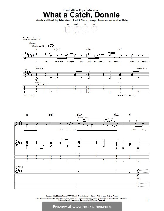 What a Catch, Donnie (Fall Out Boy): Para guitarra com guia by Andrew Hurley, Joseph Trohman, Patrick Stump, Peter Wentz