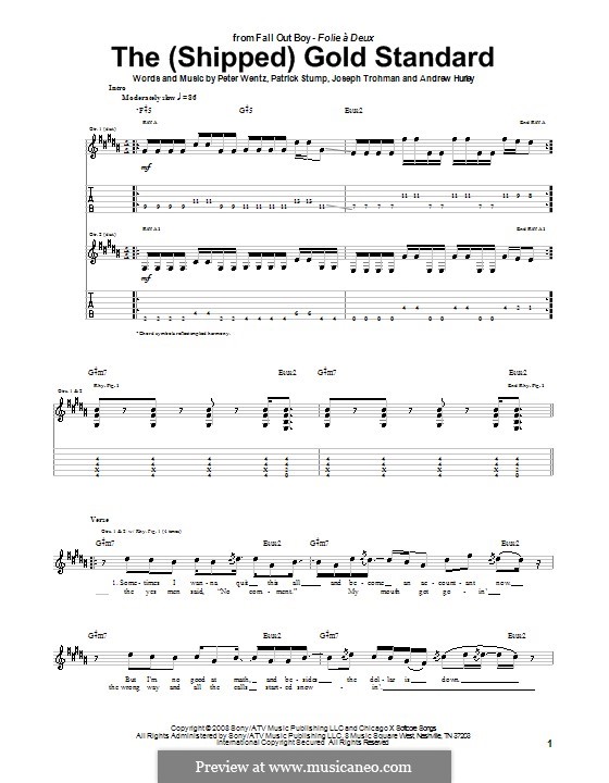 The (Shipped) Gold Standard (Fall Out Boy): Para guitarra com guia by Andrew Hurley, Joseph Trohman, Patrick Stump, Peter Wentz