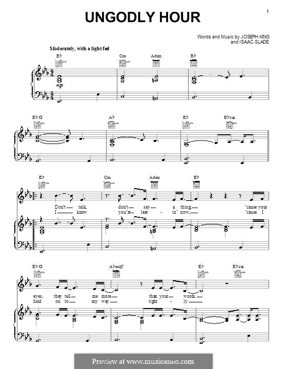 Ungodly Hour (The Fray): Para vocais e piano (ou Guitarra) by Isaac Slade, Joseph King
