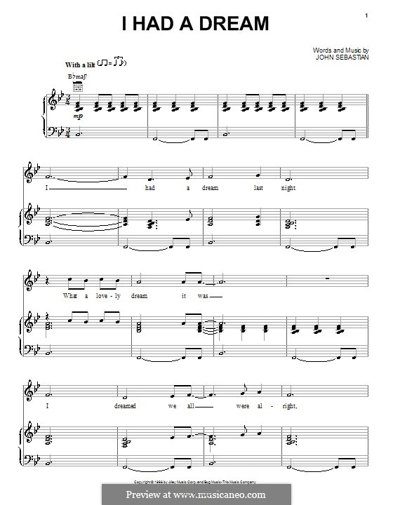 I Had a Dream (Joss Stone): Para vocais e piano (ou Guitarra) by John B. Sebastian