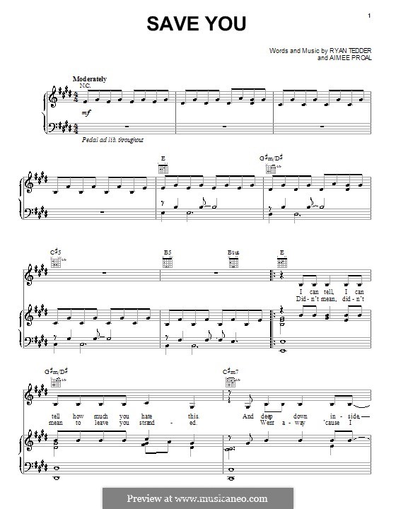 Save You (Kelly Clarkson): Para vocais e piano (ou Guitarra) by Aimee Proal, Ryan B Tedder