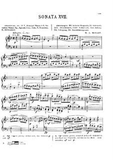 Sonata for Piano No.15 in F Major, K.533/494: For a single performer by Wolfgang Amadeus Mozart