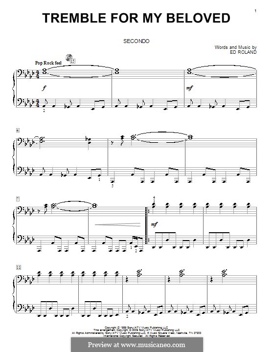 Tremble for My Beloved (Collective Soul): para piano de quadro mãos by Ed Roland