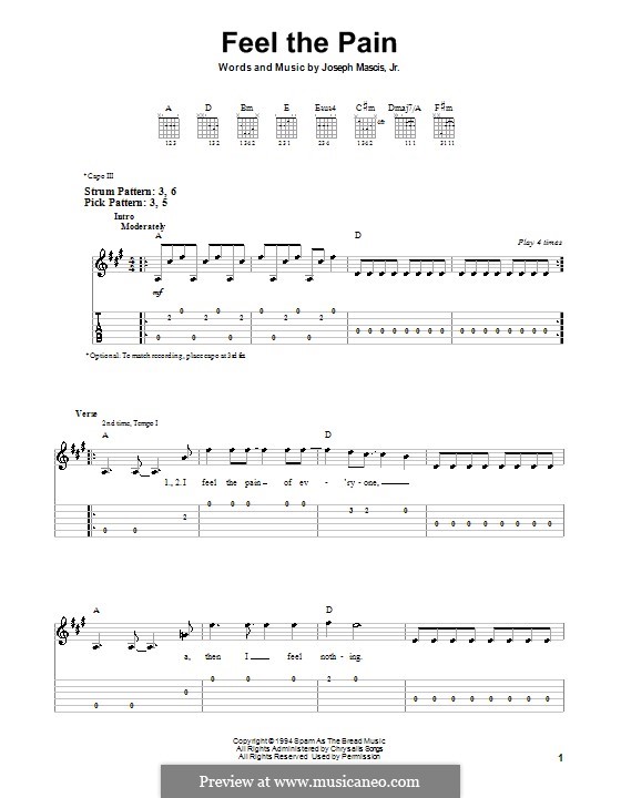 Feel the Pain (Dinosaur Jr.): Para guitarra (versão facil) by Joseph Mascis Jr.