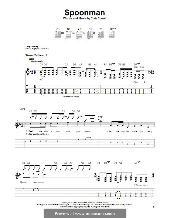 Spoonman (Soundgarden): Para guitarra (versão facil) by Chris Cornell