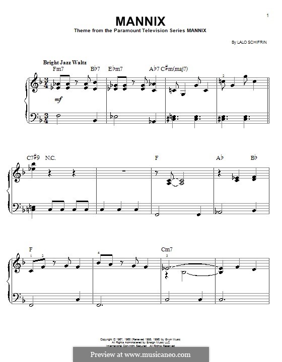 Mannix: Facil para o piano by Lalo Schifrin
