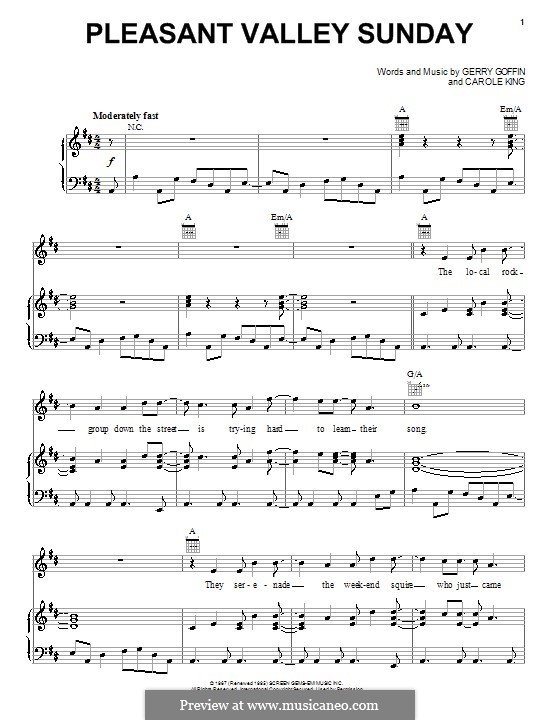 Pleasant Valley Sunday por C. King, G. Goffin Partituras on músicaNeo Pleasant Valley Sunday por C. King, G. Goffin Partituras on músicaNeo