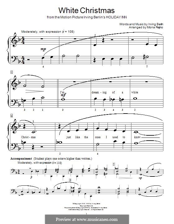 Piano version: piano facil by Irving Berlin