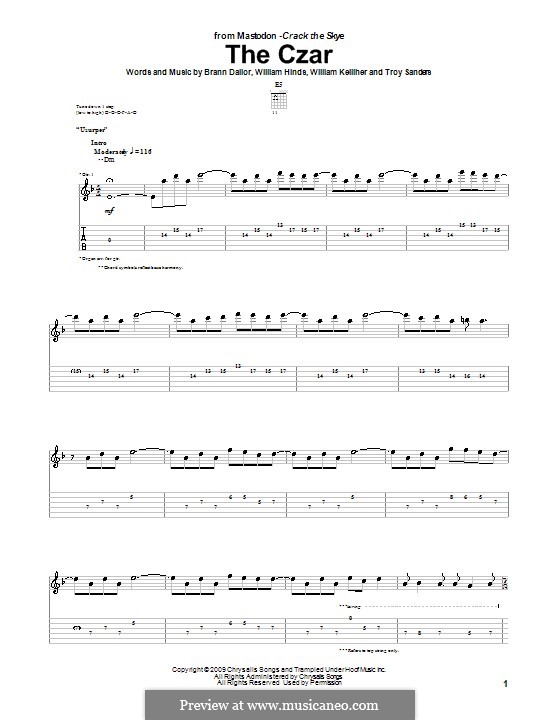 The Czar (Mastodon): Para guitarra com guia by Brann Dailor, Troy Sanders, William Hinds, William Kelliher