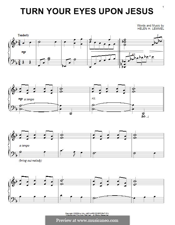 Turn Your Eyes Upon Jesus (The Newsboys): Para Piano by Helen H. Lemmel