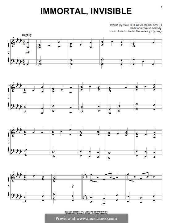 Immortal, Invisible: Para Piano by folklore