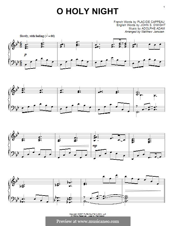 Piano version: Version by Janszen by Adolphe Adam