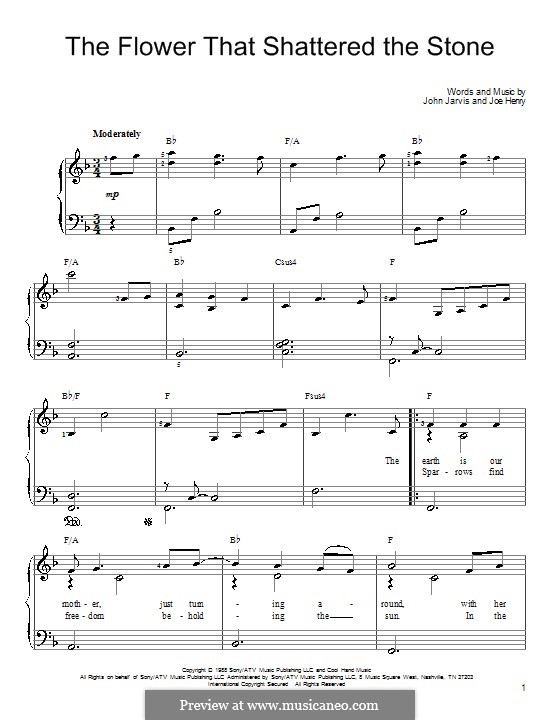 The Flower That Shattered the Stone: Facil para o piano by Joe Henry, John Jarvis