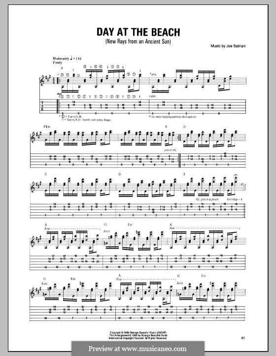 Day at the Beach (New Rays from an Ancient Sun): Para guitarra com guia by Joe Satriani