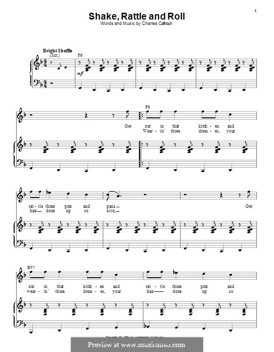 Shake, Rattle and Roll (Bill Haley & His Comets): Para vocais e piano (ou Guitarra) by Charles Calhoun