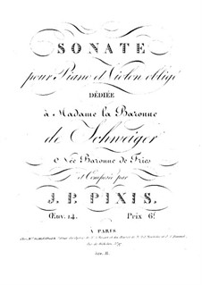 Sonata for Violin and Piano, Op.14: Serenata para violino e piano by Johann Peter Pixis
