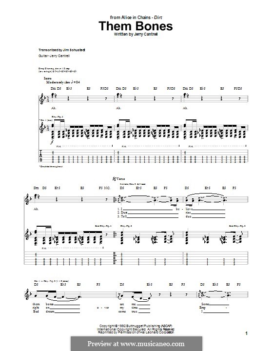 Them Bones (Alice in Chains): Para guitarra com guia by Jerry Cantrell