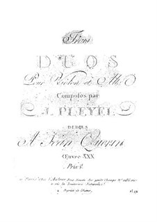 Three Duos for Violin and Viola, Op.46: partes by Ignaz Pleyel