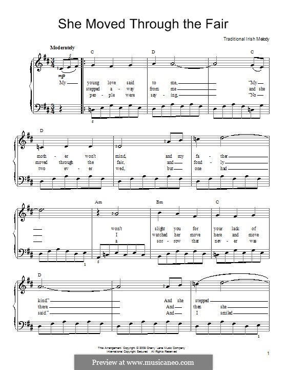 She Moved Through the Fair: Facil para o piano by folklore