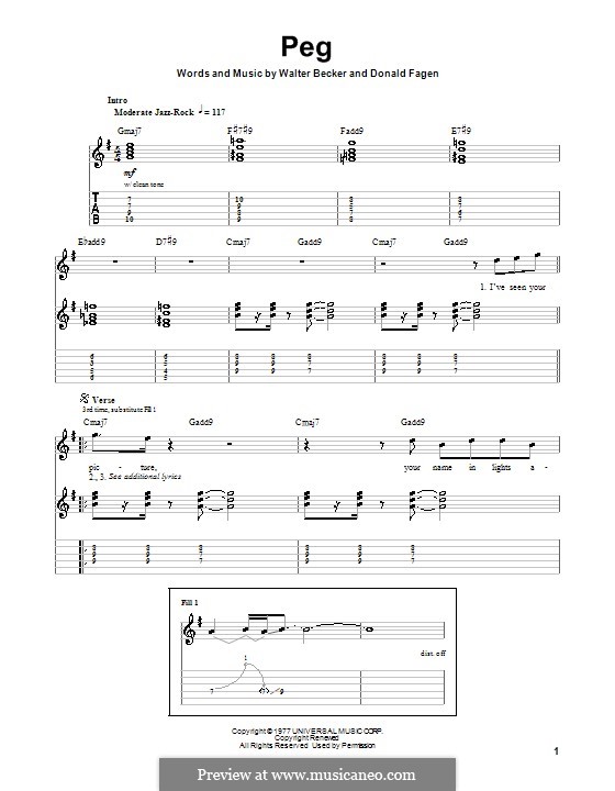 Peg (Steely Dan): Para guitarra com guia by Donald Fagen, Walter Becker