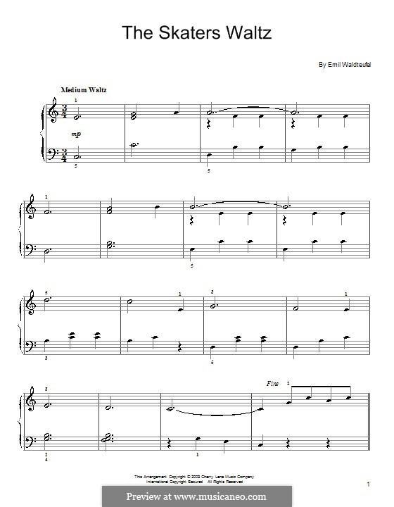 The Skaters Waltz: Para Piano by Émile Waldteufel