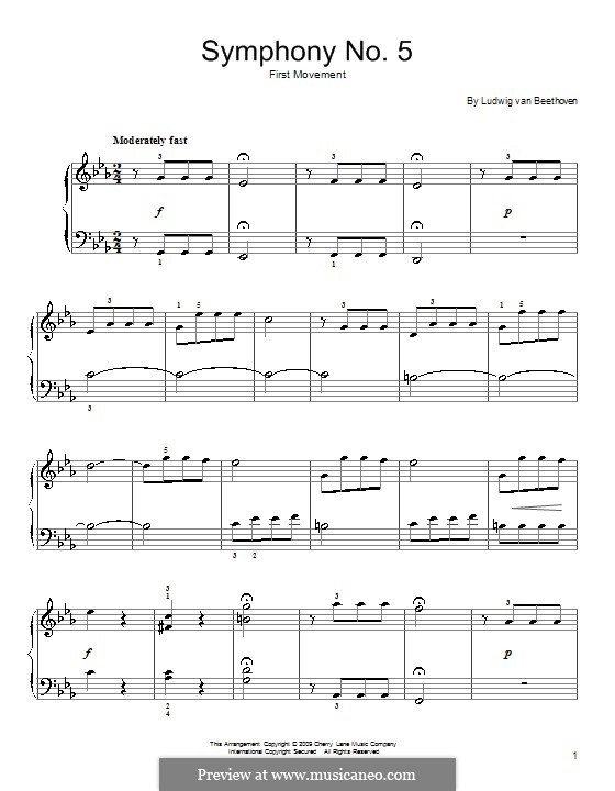 Movement I (Excerpt): Para Piano by Ludwig van Beethoven