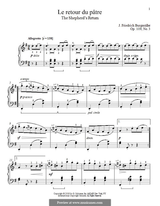 Etude No.3: Para Piano by Johann Friedrich Burgmüller
