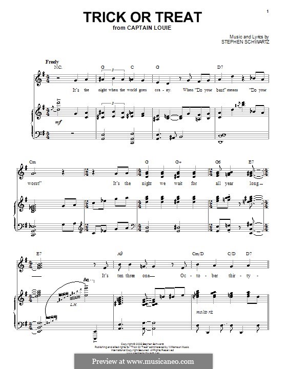 Trick or Treat: Para vocais e piano (ou Guitarra) by Stephen Schwartz