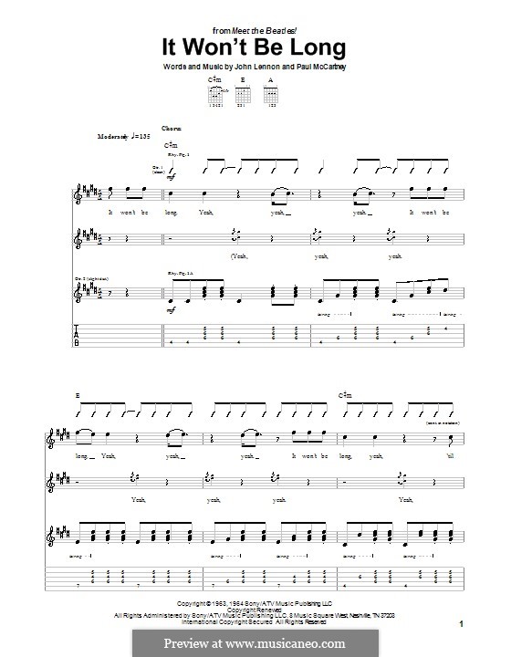 It Won't Be Long (The Beatles): Para guitarra com guia by John Lennon, Paul McCartney