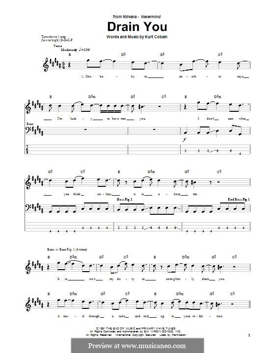 Drain You (Nirvana): para baixo com guia by Kurt Cobain