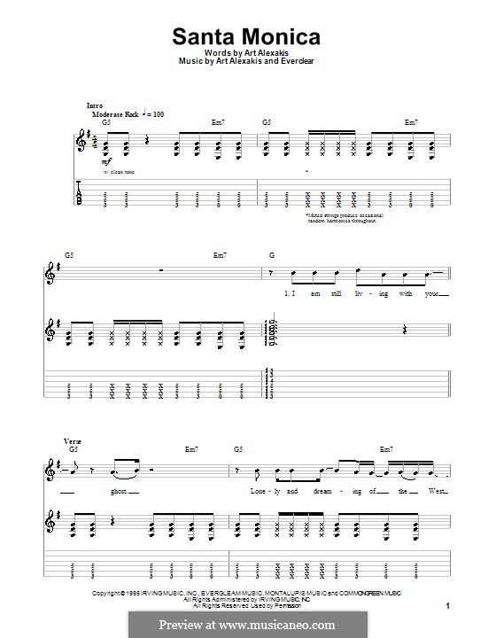 Santa Monica (Everclear): Para guitarra com guia by Art Alexakis