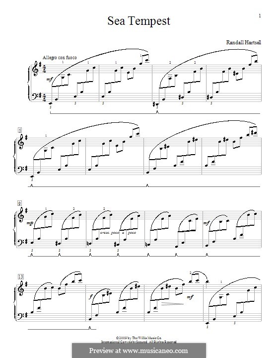 Sea Tempest: Para Piano by Randall Hartsell