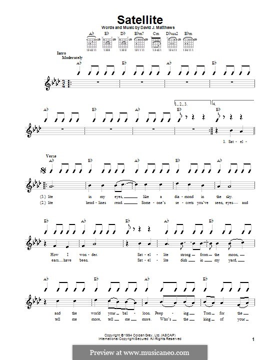 Satellite (Dave Matthews Band): para guitarras (com dedilhado) by David J. Matthews