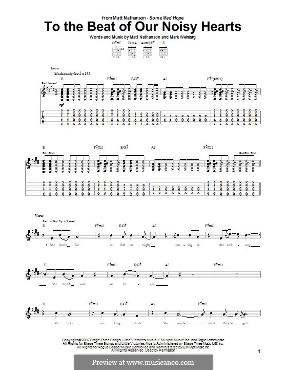 To the Beat of Our Noisy Hearts: Para guitarra com guia by Mark Weinberg