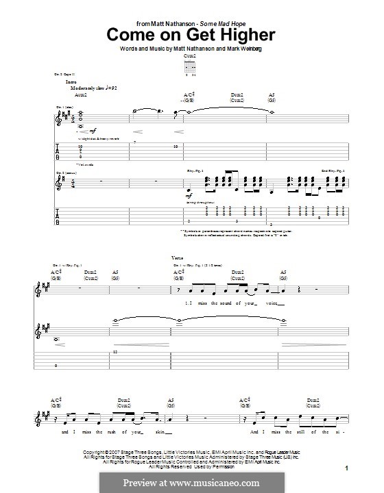 Come On Get Higher: Para guitarra com guia by Mark Weinberg