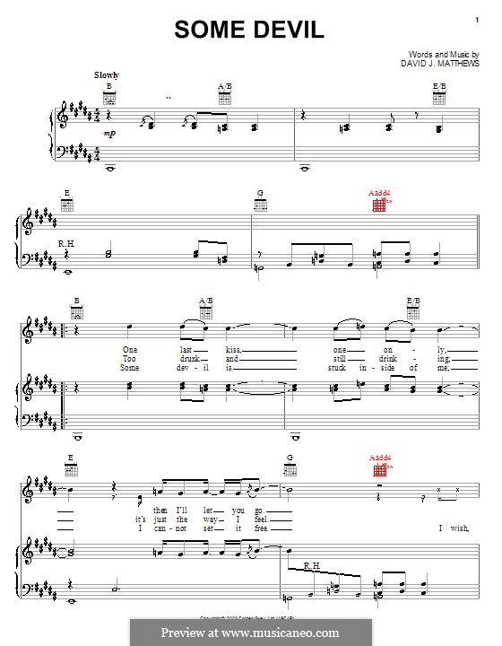 Some Devil: Para vocais e piano (ou Guitarra) by David J. Matthews