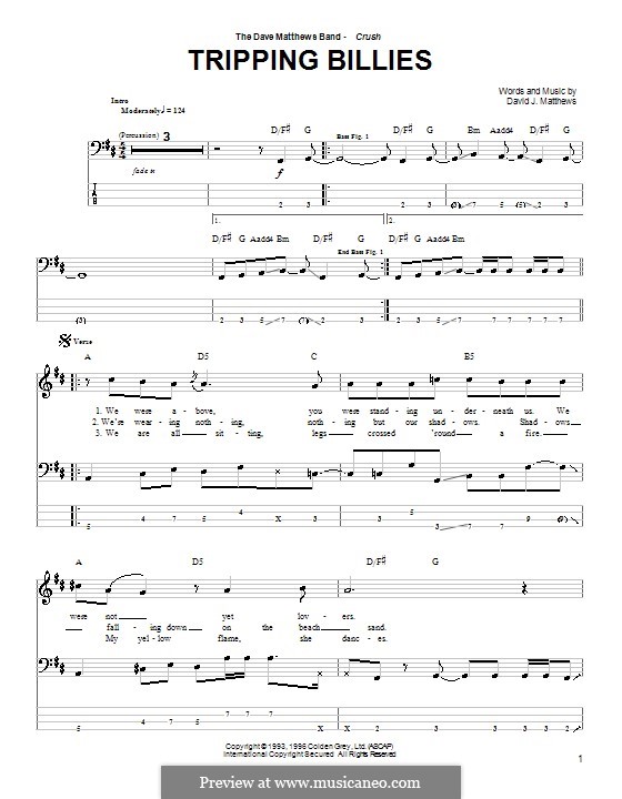 Tripping Billies (Dave Matthews Band): para baixo com guia by David J. Matthews