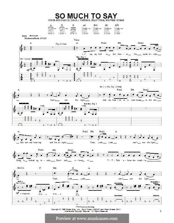 So Much to Say (Dave Matthews Band): Para guitarra com guia by Boyd Tinsley, David J. Matthews, Peter Griesar