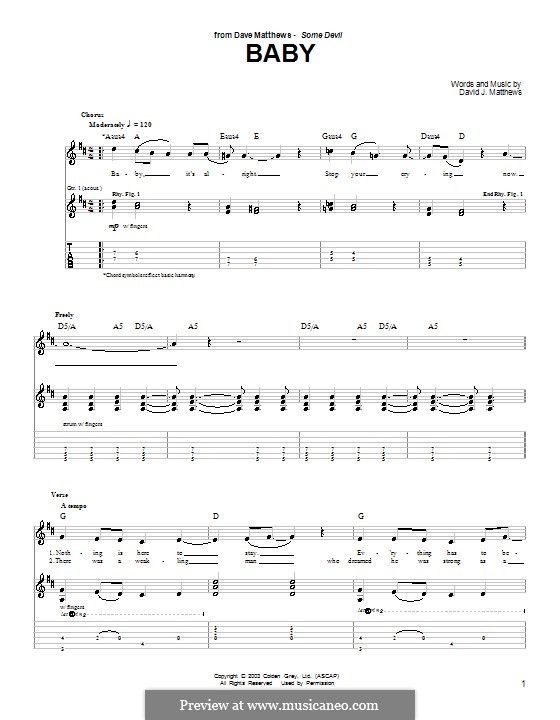 Baby: Para guitarra com guia by David J. Matthews