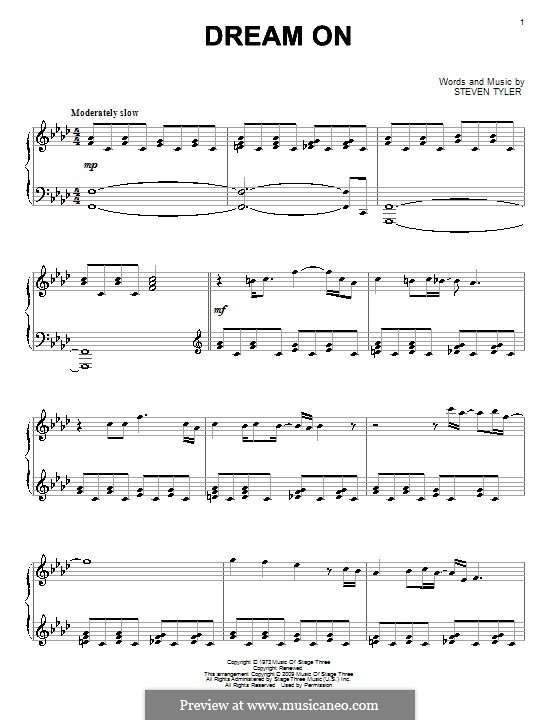 Dream On (Aerosmith): Para Piano by Steven Tyler