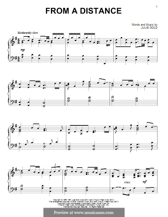 From a Distance: Para Piano by Julie Gold