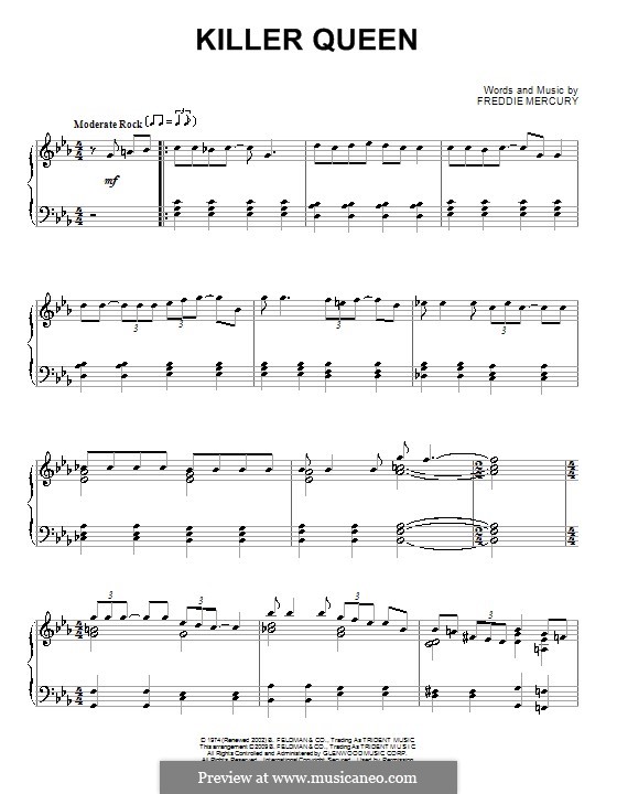 Killer Queen (Queen): Para Piano by Freddie Mercury