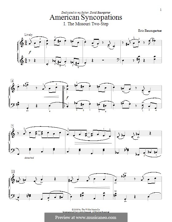 American Syncopations - A Ragtime Suite: Para Piano by Eric Baumgartner