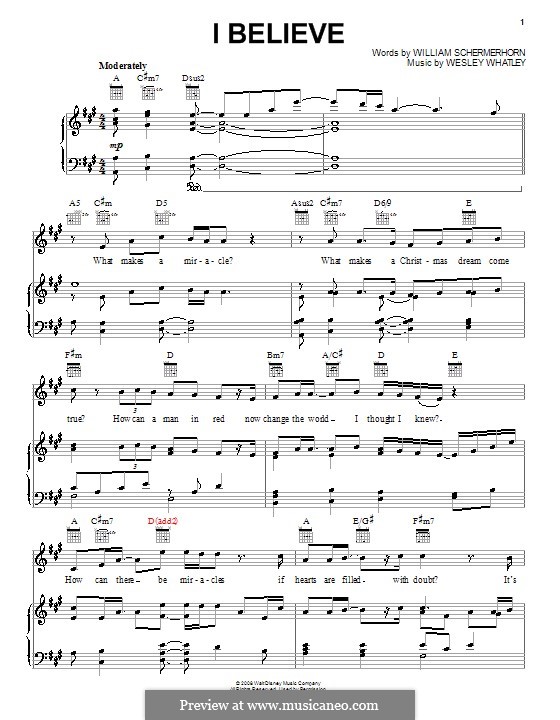 I Believe (Kermit the Frog): Para vocais e piano (ou Guitarra) by Wesley Whatley, William Schermerhorn