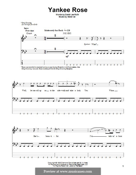Yankee Rose (David Lee Roth): para baixo com guia by Steve Vai