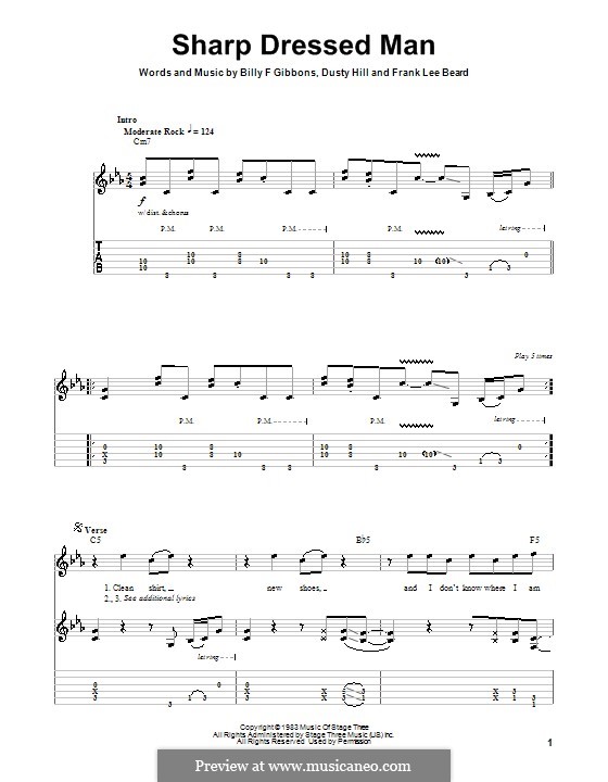 Sharp Dressed Man (ZZ Top): Para guitarra com guia by Billy F Gibbons, Dusty Hill, Frank Lee Beard